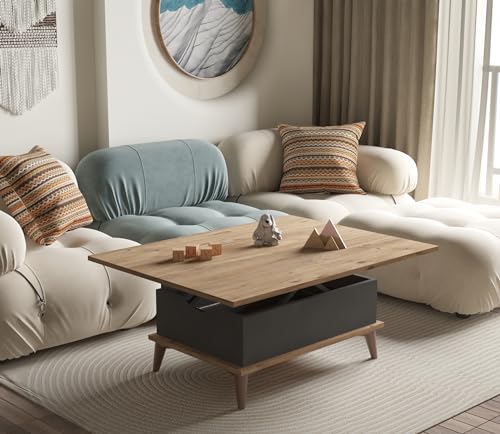 Sand-Lift Top Coffee Table Extendable Convertible Design Up to 6 Person 3 Sand-Lift Top Coffee Table Extendable Convertible Design Up to 6 Person - Image 3