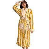* UNIQUE DESIGN --- Die Roben Stil ist hübsch und feminin mit einem abnehmbaren Bund + 2 Taschen + Loops Loop + Langärmelig mit Schleife + V-Ausschnitt für Ihren Bademantel auflegt.
