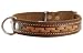 Brown High Quality Genuine Leather Braided Dog Collar, 1" Wide. Fits 14"-17" Neck.