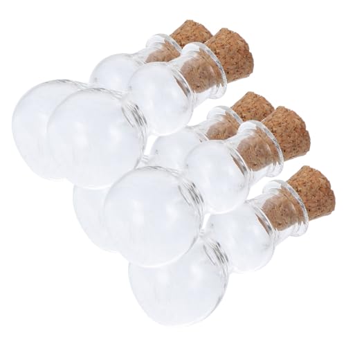 Holibanna 5 piezas Mini Botellas de Vidrio con Corcho Pequeñas Botellas Transparentes para Colgantes DIY Frascos Decorativos Resistentes para Manualidades y