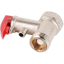 1Pcs صمام السلامة،0.9 Mpa G1/2 In سخان المياه تخفيف الضغط تحقق النحاس مطلي صمام الضغط سخان الماء الساخن استنزاف صمام النحاس سخان المياه صمام تخفيف الضغط