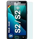 moex FlexProtect Schutzfolie für Samsung Galaxy S2 / S2 Plus Bildschirmschutz Folie Ultra-klar HD 0,2 mm kompatibel mit jeder Hülle, Anbringen ohne Blasen, Handyfolie Extra Kratzfest, 3 Stück