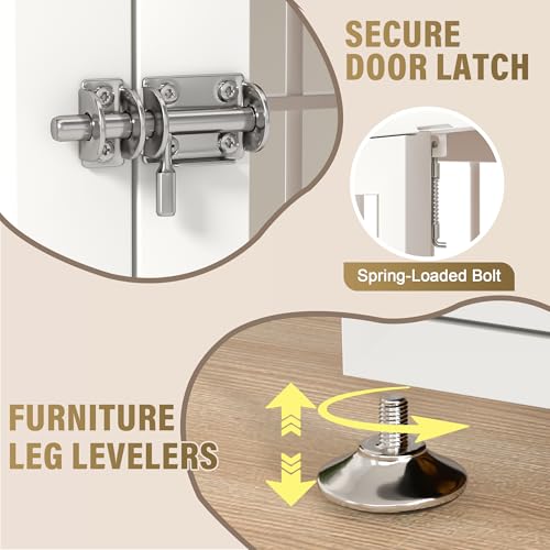 rehomerance 42 Inch Heavy Duty Dog Crate Furniture for Large and Medium Dogs, Decorative Pet House End Table, Wooden Cage Kennel Furniture Indoor, Natural and White - Image 6