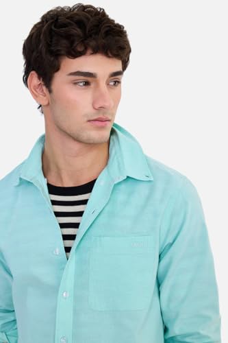 Image of SNITCH Men Formal Shirt | Regular Fit Long Sleeve Button-Down Collar Solid Style | 100% Cotton & Breathable Oxford Fabric for Office, Special Events & Smart Casual Wear