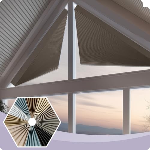 Graywind Intelligente abgewinkelte Jalousien, maßgeschneidert für ungerade Fenster (Stoffmuster) Graywind Intelligente abgewinkelte Jalousien, maßgeschneidert für ungerade Fenster (Stoffmuster)