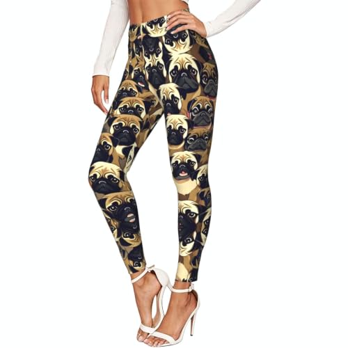 Leggings de compresión suaves Many Pug que moldean la figura sin oprimir al entrenar