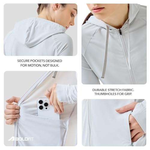 Image of Boldfit Sunscreen Jacket For Women UPF 50+ UV Protection Jacket For Woman For Sun Protection Jackets Stylish Full Sleeve All Weather Wear Jackets
