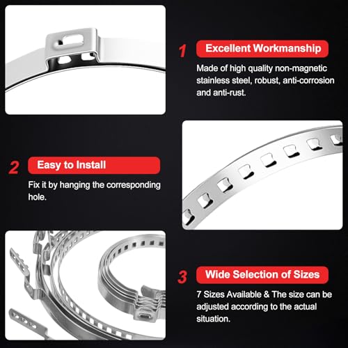 50PCS Edelstahl CV Schlauchschellen Set mit Schlauchklemmzange, Schlauchklemmen Werkzeug 7 Größen Einstellbar Schellen Klemmschelle Rohr-Schlauchschelle Achsmanschetten Schellen