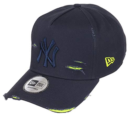 New Era York Yankees 9forty A Frame Adjustable cap Distressed Navy/Neon Yellow - One-Size