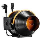 Moonjor 100mm Rauchabzug Rohrventilator, Abluftventilator Lüfter Leise, Inline-Kanalventilatormit 2-Gang Schalter, IEC-EU Netzkabel Für Zelt, Garage, Bad, WC, Küche, Gewächshaus