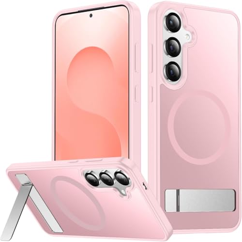 Image of SPIDERCASE Magnetic for Samsung Galaxy S25 Case, [3 Stand Ways][ Military Grade Drop Protection] with Invisible Stand Shockproof Slim Case for Samsung Galaxy S25 6.2 inch, Pink