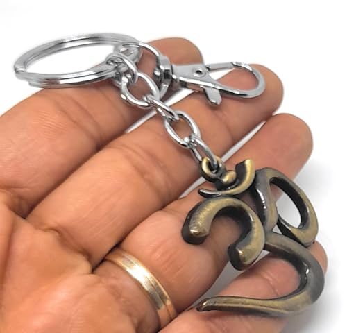 Image of Aura Spiritual Aum Om Metal Keyring Keychain For Gifting Men Women Girls Boys Husband Friend Bike Car House Office Home Keys