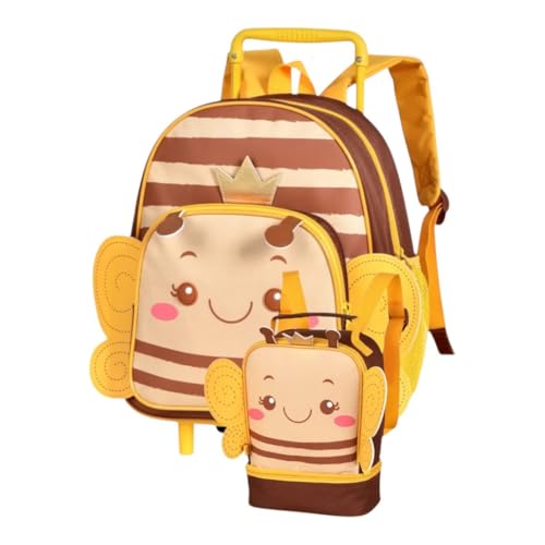 Kit Escolar Infantil Abelhinha – Mochila de Rodinhas + Lancheira Térmica | Leve, Colorida e Ideal para Escola