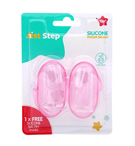Image of 1st Step Silicone Finger Brush Pack of 2 (Pink)