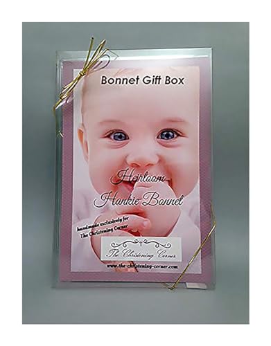 Trellis Lace Christening Keepsake Handkerchief Bonnet4