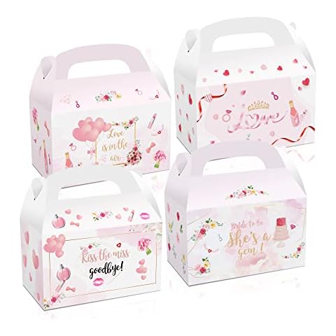 Wedding Love Theme Party Candy Treat Boxes, 12 Pieces Pink Heart Love Goodie Gift Candy Bags Party Favors for Wedding, Valentine's Day, Birthday Party,Anniversary Events Favor Supplies Cover