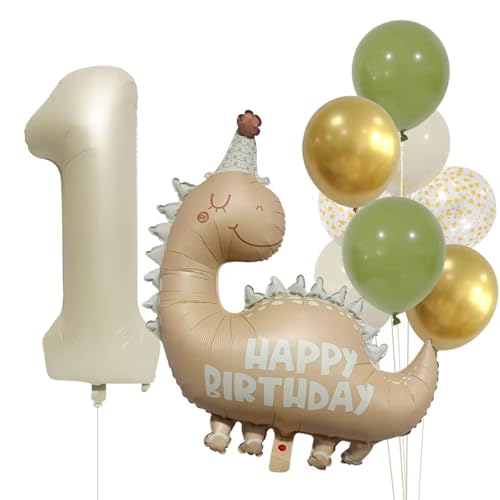 Decoração de aniversário dinossauro para crianças de 1 ano, balão de dinossauro, kit de festa para primeiro aniversário, ornamentos para bebé menino ou menina