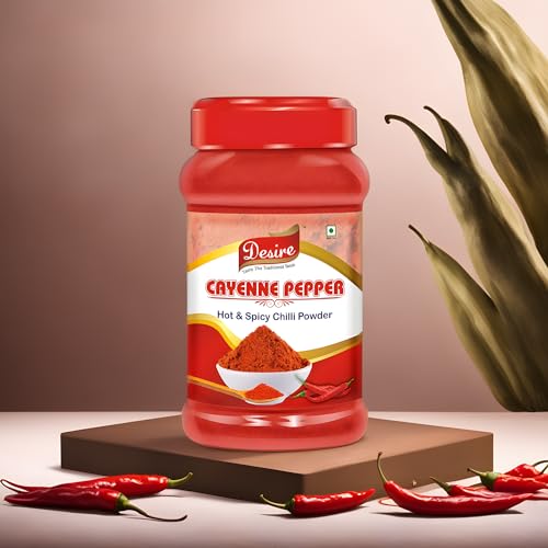 Image of Desire Cayenne Pepper Powder 400g - Hot & Spicy Chili Powder, Perfect for Cooking, Seasoning, and Adding Heat to Dishes | 100% Pure and Natural | No Additives | Pack of 1