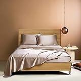  Satin Spannbettlaken 90x200cm Gold Taupe Boxspringbett Seide Glanzsatin Muster Glatt Bettlaken Seiden Spannbetttuch 90 x 200cm Uni Spannbetttücher für Topper Hohe Matratze bis 25-30 cm