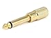 Monoprice Metal 6.35mm (1/4 Inch) Mono Plug to 3.5mm Stereo Jack Adaptor - Gold Plated