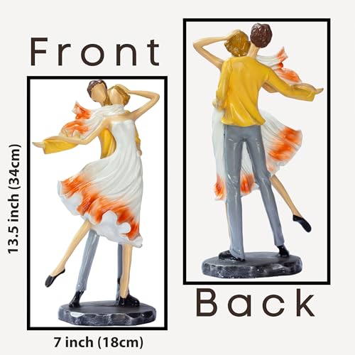 Elegant Gold Couple Figurine – Romantic Poly-Resin Sculpture for Home Décor, Anniversary, and Valentine’s Day Gift – Intricately Designed Love Statue (Yellow) — photo — 5 of 9