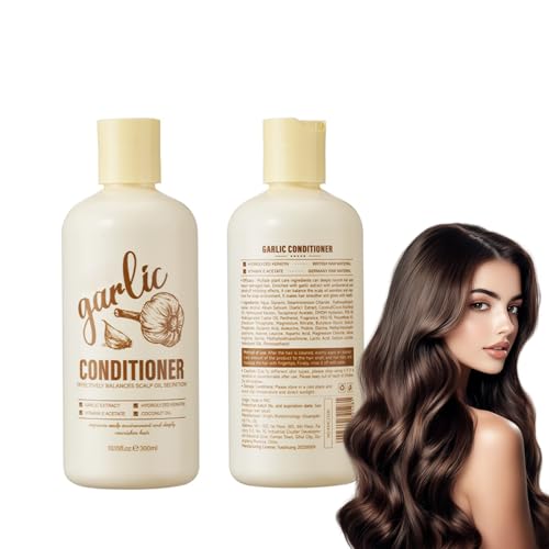 Masque Capillaire à l'Ail 300ml, Après-shampoing à l'ail, Réparation Intensive et Hydratation Profonde pour Cheveux Abîmés, Formule Naturelle pour des Cheveux Doux et Brillants