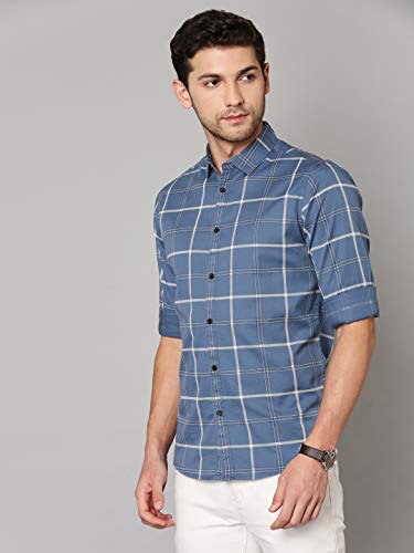 Dennis Lingo Men's Checkered Slim Fit Cotton Casual Shirt - Image 2