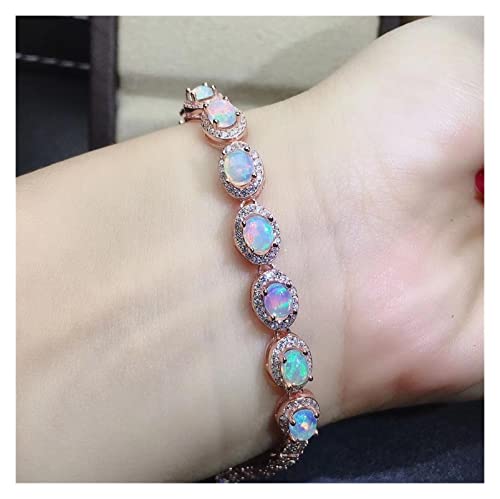 Bijoux Opale Naturelle en Argent 925 Bague de Fiançailles Authentique
