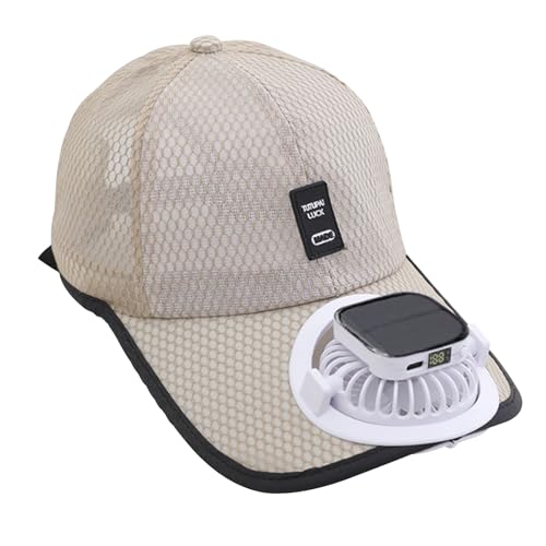 Casquette de baseball avec ventilateur solaire - Casquette de baseball en maille - Avec ventilateur - Protection UV - Pour l'été - À énergie solaire -...