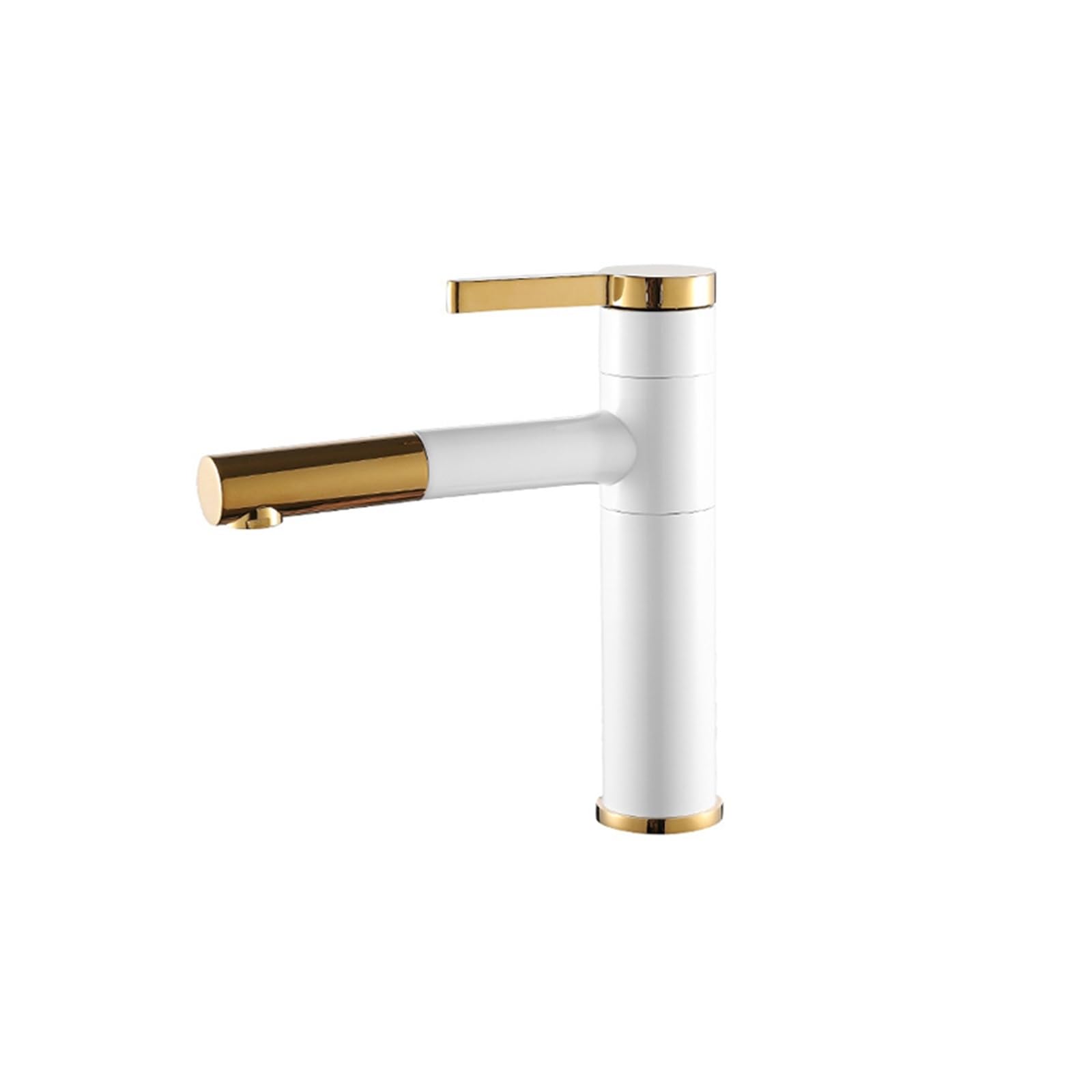 Sink Faucets Basin Mixer 360 Rotation Spout Tap Hot Cold Faucet Water Taps Crane Brass(White Golden Faucet)