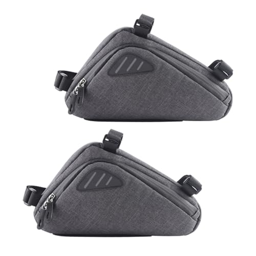 SUPVOX 2pcs Bicycle Frame Bag Reflective Triangle Storage Pouch for Mountain and Road Bikes High Visibility Design for Phone Wallet Keys and Tools