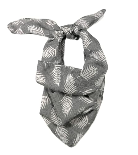 Shanlin Unisex Cotton Square Bandanas Scarves 24x24 (LeafPTN-LightGrey)