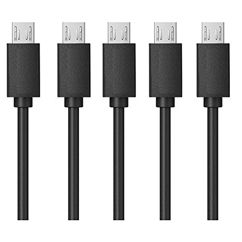 IWO [5-Pack] PowerLine Micro USB - [Assorted Lengths] for Samsung, , Android Smartphones and More, ,micro usb,charging cables (Black)