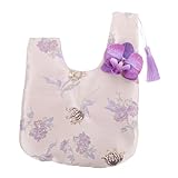 UKCOCO Bolsito De Muñeca De Brocado Chino Flor y Borlas Elegante Monedero Para Almacenamiento De Joyería Bodas y Para Madres