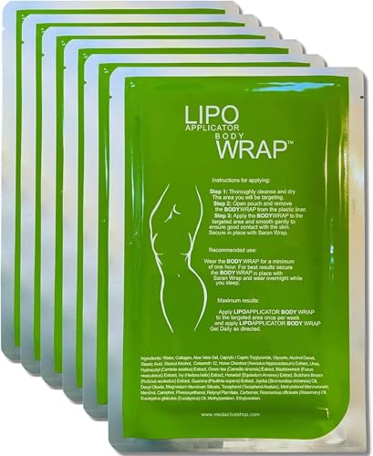 Lipo Applicator Body Wrap mit grünem Tee, Guarana und Algen-Wraps – Anti-Cellulite-Applikatoren zum Straffen und Konturieren von Bauch, Taille, Beinen, Armen und Bauch (6 Applikatoren) Lipo Applicator Body Wrap mit grünem Tee, Guarana und Algen-Wraps – Anti-Cellulite-Applikatoren zum Straffen und Konturieren von Bauch, Taille, Beinen, Armen und Bauch (6 Applikatoren)