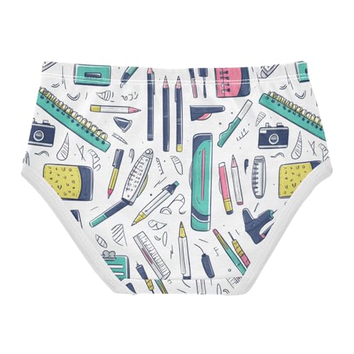 ZZKKO Study Stationery Pencil Girls Underwear Toddler Panties for Girls Comfort Brief Size 8Y2