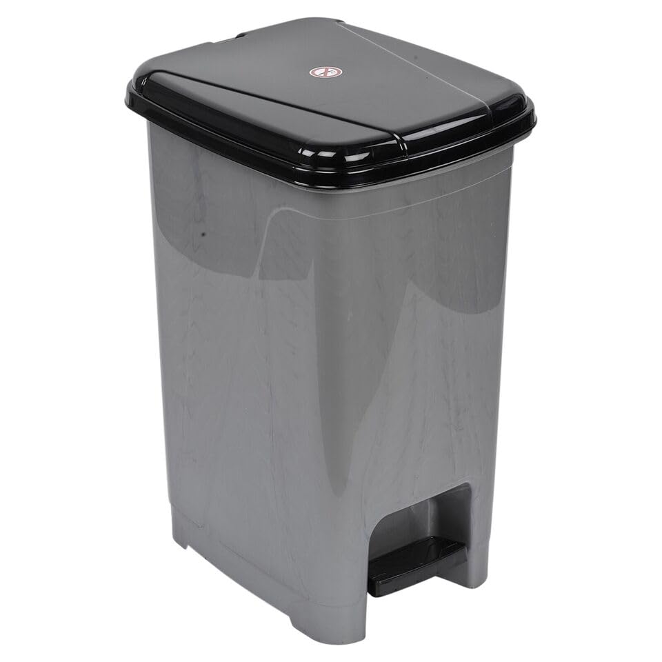 URBNLIVING 8L or 40L or 15L Slim Recycling Kitchen Step On Pedal Bin With Inner Insert Liner Pocket and Lid for Home and Office (25L Grey) — image 1