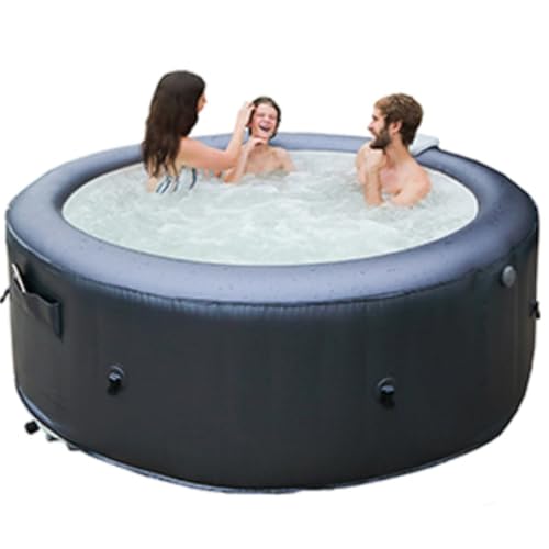 Mspa Whirlpool Carlton 204 x 204 x 70 cm – whirlpool hinchable para 6 personas con 125 chorros de masaje, 6 boquillas de hidromasaje, calefacción PTC hasta 42 °C, desinfección de ozono, esterilización