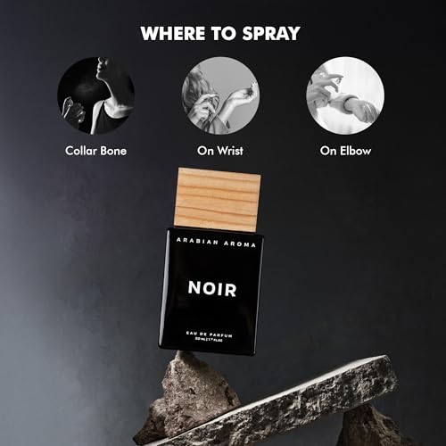 Image of Arabian Aroma Noir Men's Perfume | Premium Perfume for Men with Long Lasting Fragrance | Amber, Rose, Saffron, and Leather Notes | Extrait De Perfume | Long Lasting Perfume for Men (50ml)