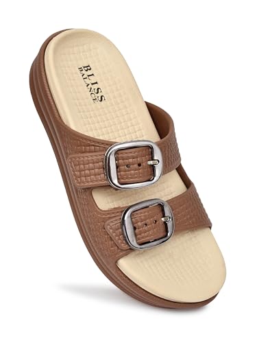 Image of BLISS BALANCE SUPER SOFT Comfortable with Adjustable Strap Flip-Flops Women's & Girl's Cushioned |Waterproof Anti Skid & Lightweight OUT Door & IN Door Slipper INDIGO11