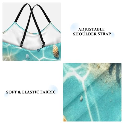 Girl Bathing Suits Beach Bathing Suit 3-10 Y with Adjustable Shoulder Strap, Underwater Beach Scenes Sand3