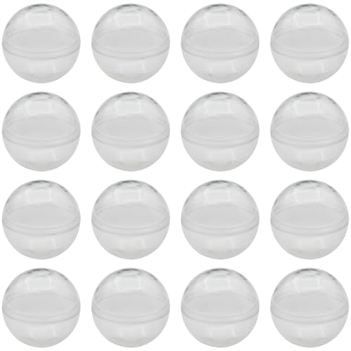 sunnates 50 PCS 28mm/1.1 Inch Capsule Vending Machine Round Gumball Machine Capsules Bulk Clear Container Clear Vending Machine Capsules Empty for Party Favors
