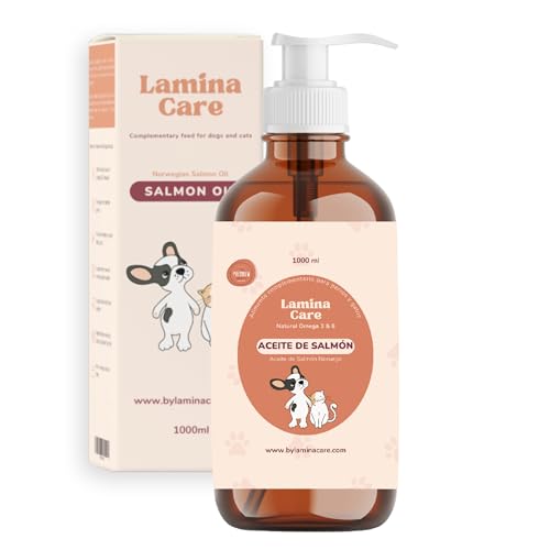 Lamina Care - Aceite De Salmon Perros y Gatos Enriquecido con Omega 3 y 6, EPA y DHA - Fórmula Avanzada 100% Natural para Articulaciones Fuertes, Piel Sana y Pelaje Brillante (500ml)