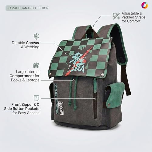 Image of Anime Inspired Backpack for Boys & Girls | Stylish Printed Casual School & College Bag | Canvas Laptop Backpack