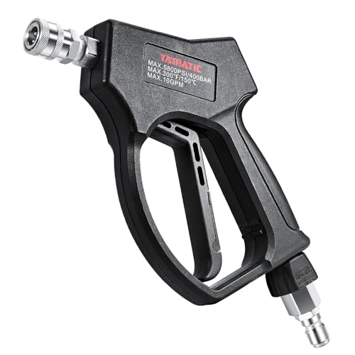 YAMATIC Stainless Steel Short Pressure Washer Gun 5800 PSI with Swivel 3/8