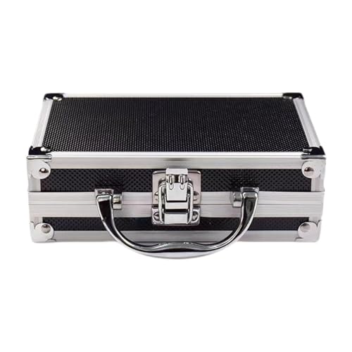 LOL-FUN アルミ合金ツールケース、金属製ブリーフケース、7.09x4.33x2.28インチのスーツケース、頑丈なコンテナ、旅行用ツールパーツ用ポータブルボックス