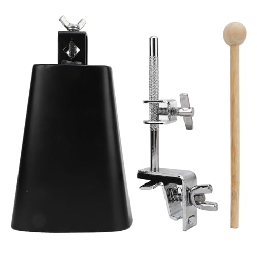 Cow bell 7 pouces en métal avec bâton et serrage réglable pour kit de batterie