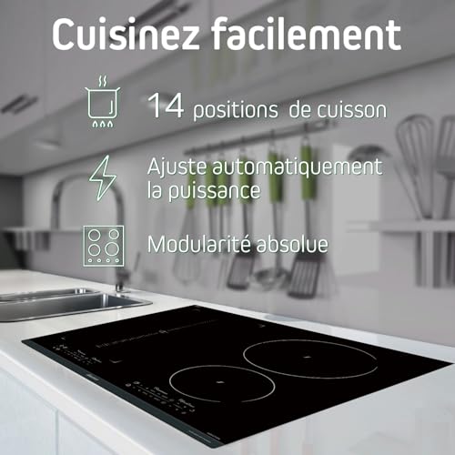 SAUTER table de cuisson induction 60 cm 4 foyers SPI9648BP - vue 6