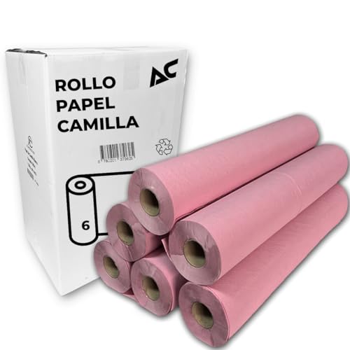 Rollo de Papel Camilla Rosa | Caja de 6 Unidades | Papel para Centros de Estética 60M x 60cm