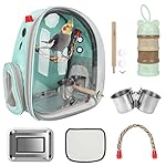 Rypet Bird Carrier Backpack Parrot Portable Breathable Bag Pet Bird Lightweight Travel Cage with Standing Perch and Stainless Steel Tray